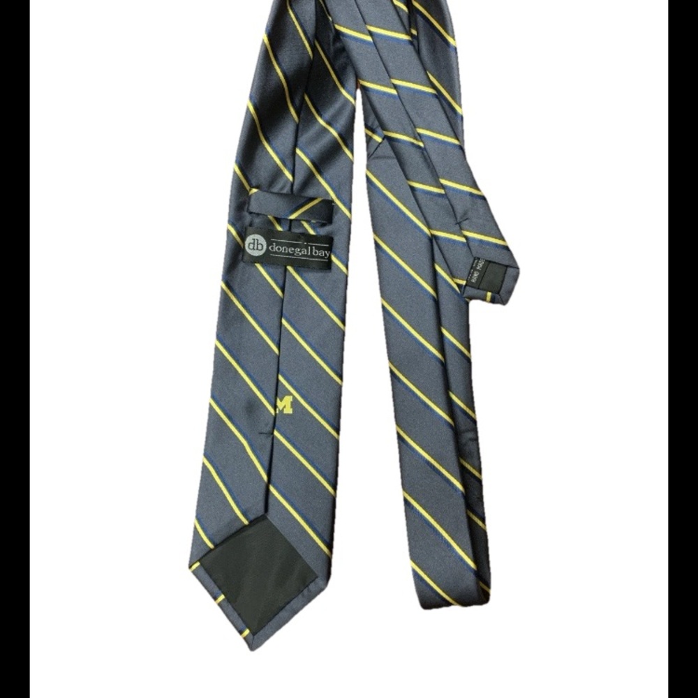 University of Michigan Navy and Yellow Striped Tie